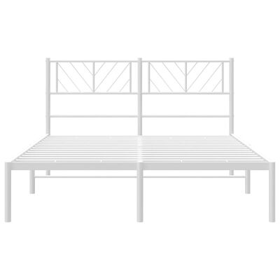 vidaXL Estructura cama sin colchón con cabecero metal blanco 135x190cm