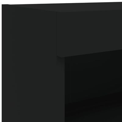 vidaXL Muebles de TV de pared con LED 5 pzas madera ingeniería negro