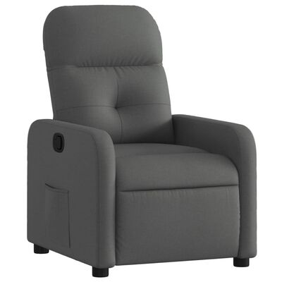 vidaXL Sillón reclinable de tela gris oscuro