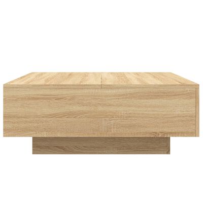 vidaXL Mesa de centro madera de ingeniería roble Sonoma 80x80x31 cm