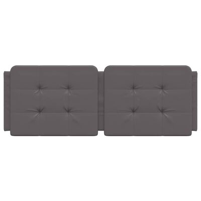 vidaXL Cabecero de cama acolchado cuero sintético gris 140 cm