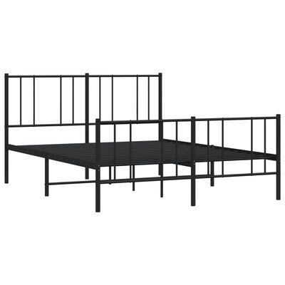 vidaXL Estructura cama sin colchón con estribo metal negro 140x190 cm