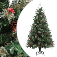 vidaXL Árbol de Navidad con piñas verde PVC y PE 150 cm