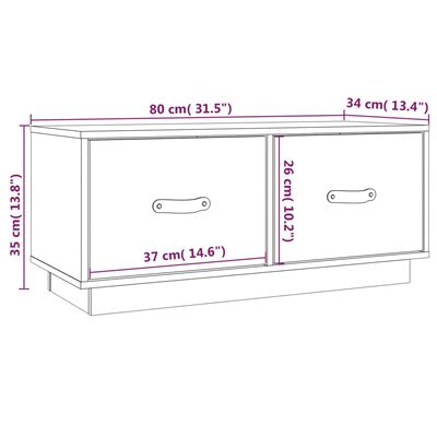 vidaXL Mueble de TV de madera maciza de pino 80x34x35 cm