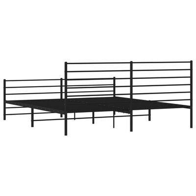 vidaXL Estructura cama sin colchón con estribo metal negro 200x200 cm