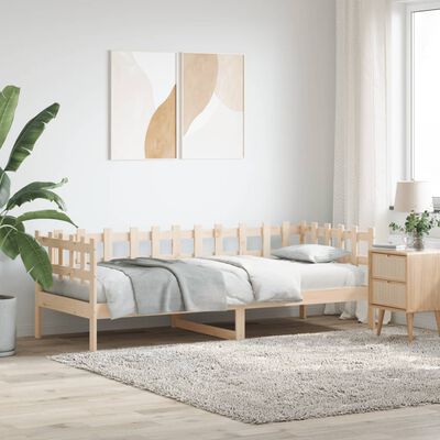 vidaXL Sofá cama sin colchón madera maciza de pino 90x200 cm