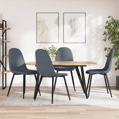 vidaXL Sillas de comedor 4 unidades terciopelo gris oscuro