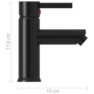 vidaXL Grifo para lavabo de baño acabado negro 130x176 mm