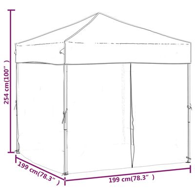 vidaXL Carpa para fiestas plegable con paredes gris antracita 2x2 m