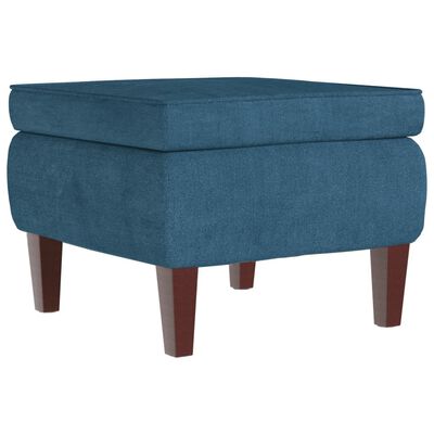 vidaXL Taburete con patas de madera terciopelo azul