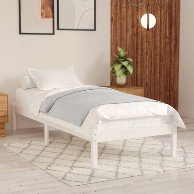 vidaXL Estructura de cama madera maciza de pino blanco 100x200 cm