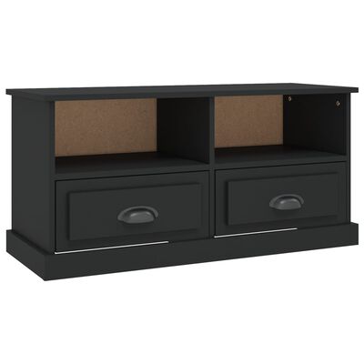 vidaXL Mueble para TV madera contrachapada negro 93x35,5x45 cm