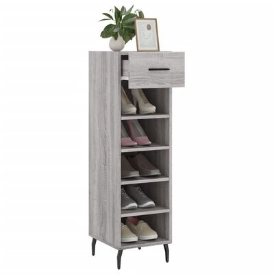 vidaXL Zapatero madera de ingeniería gris Sonoma 30x35x105 cm