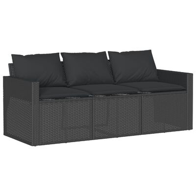 vidaXL Set comedor de jardín 2 pzas con cojines ratán sintético negro