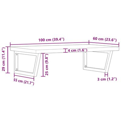 vidaXL Estante de lavabo de pared de acero y madera maciza de roble