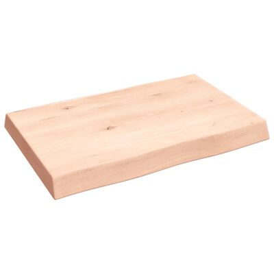 vidaXL Tablero de mesa madera maciza borde natural 60x40x(2-6) cm