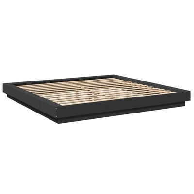 vidaXL Estructura de cama madera de ingeniería negra 200x200 cm