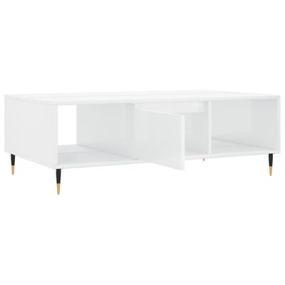 vidaXL Mesa de centro madera de ingeniería blanco brillo 104x60x35 cm