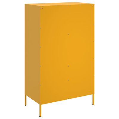 vidaXL Aparador de acero amarillo mostaza 68x39x113 cm