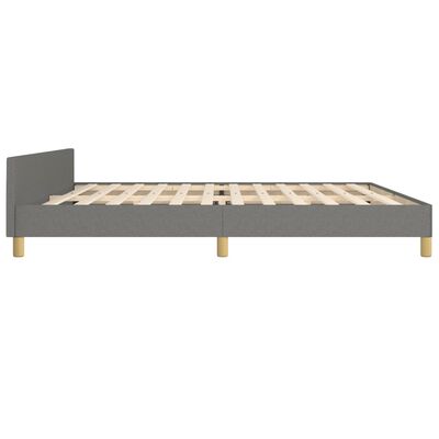 vidaXL Cama sin colchón tela gris oscuro 200x200 cm