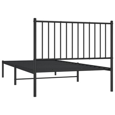 vidaXL Estructura cama sin colchón con cabecero metal negro 100x200 cm