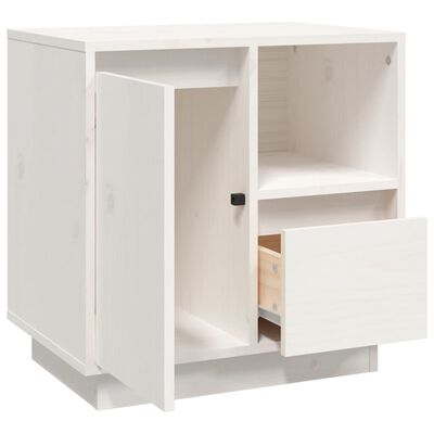 vidaXL Mesita de noche madera maciza de pino blanco 50x34x50 cm