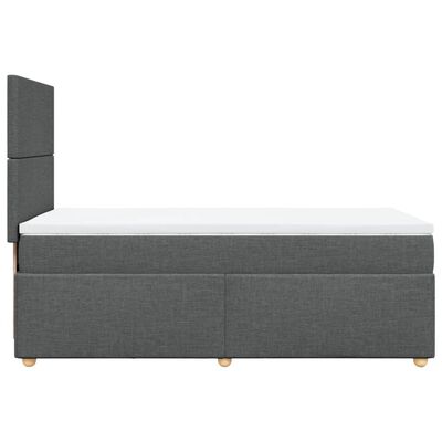 vidaXL Cama box spring con colchón tela gris oscuro 80x200 cm