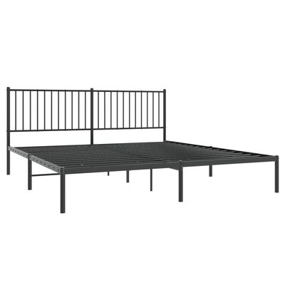 vidaXL Estructura de cama con cabecero metal negro 180x200 cm