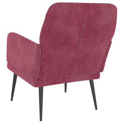 vidaXL Sillón de terciopelo rojo tinto 62x79x79 cm