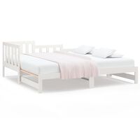 vidaXL Sofá cama extraíble madera maciza de pino blanco 2x(80x200) cm