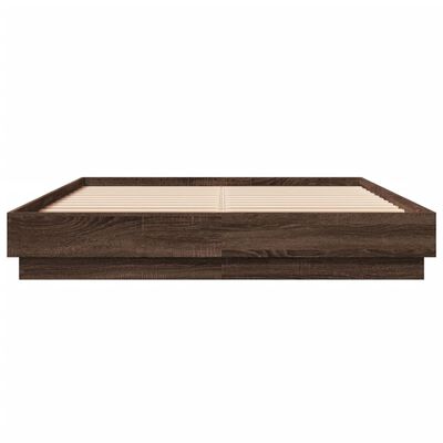 vidaXL Estructura de cama madera de ingeniería marrón roble 160x200 cm