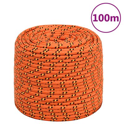 vidaXL Cuerda de barco polipropileno naranja 6 mm 100 m