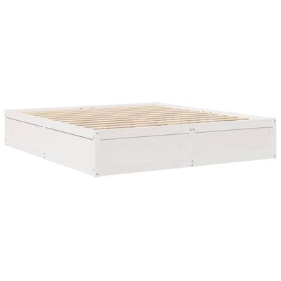 vidaXL Cama sin colchón madera maciza de pino blanca 180x200 cm