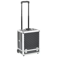 vidaXL Maletín trolley de maquillaje aluminio negro 35x29x45 cm