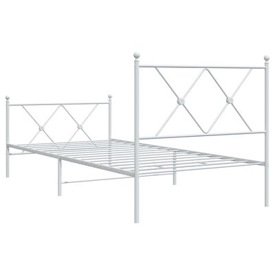 vidaXL Estructura cama sin colchón con estribo metal blanco 90x200 cm