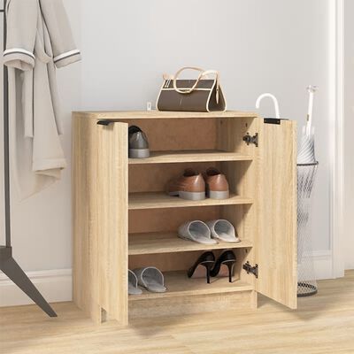 vidaXL Mueble zapatero madera contrachapada roble sonoma 59x35x70 cm