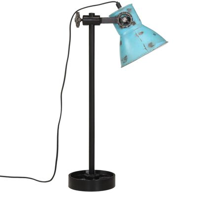 vidaXL Lámpara de escritorio azul desgastado 25 W E27 15x15x55 cm