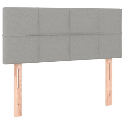 vidaXL Cama box spring con colchón tela gris claro 100x200 cm