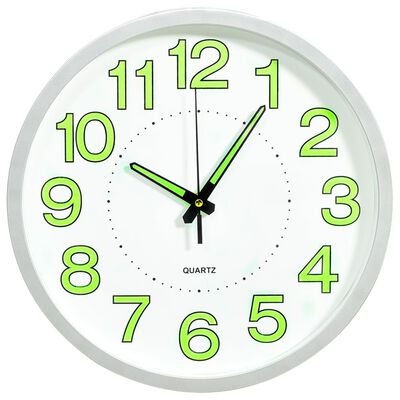 vidaXL Reloj de pared luminoso blanco 30 cm