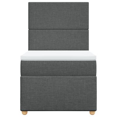 vidaXL Cama box spring con colchón tela gris oscuro 80x200 cm