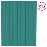 vidaXL Panel para tejado acero galvanizado verde 12 unidades 60x45 cm