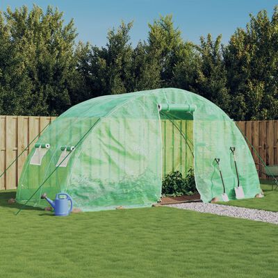 vidaXL Invernadero con estructura de acero verde 10 m² 5x2x2,3 m