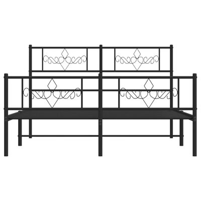 vidaXL Estructura cama sin colchón con estribo metal negro 120x200 cm