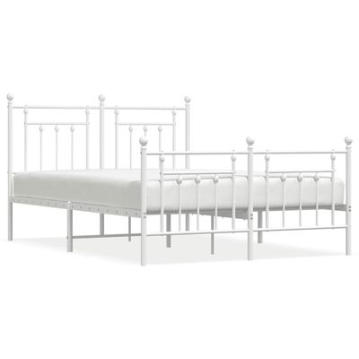 vidaXL Estructura cama sin colchón con estribo metal blanco 150x200 cm