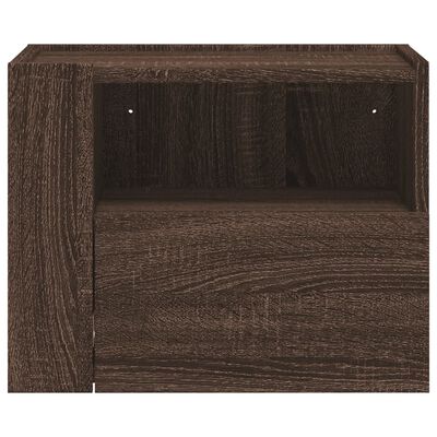 vidaXL Mesitas de noche de pared 2 uds color marrón roble 45x30x35 cm