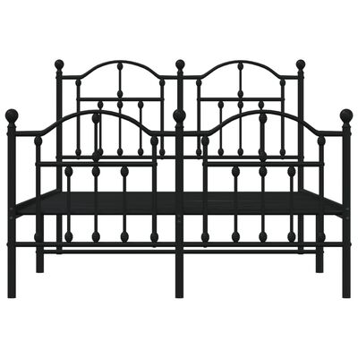 vidaXL Estructura de cama cabecero y estribo metal negro 120x200 cm