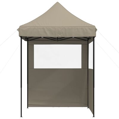 vidaXL Tienda de fiesta plegable Pop-Up con 2 paredes laterales taupe