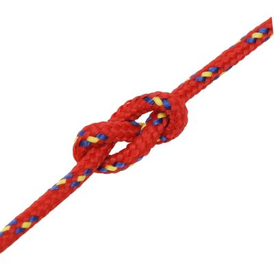 vidaXL Cuerda de barco polipropileno rojo 3 mm 500 m