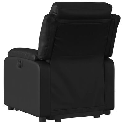 vidaXL Sillón reclinable de masaje de pie cuero artificial negro