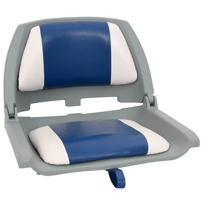 vidaXL Asientos plegables de barco 2 uds azul y blanco 48x51x41 cm